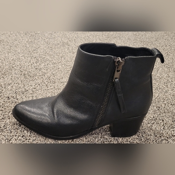 Steve Madden Peele Ankle Boots Womens Size 8.5 Black Leather Casual Zip - Picture 11 of 12